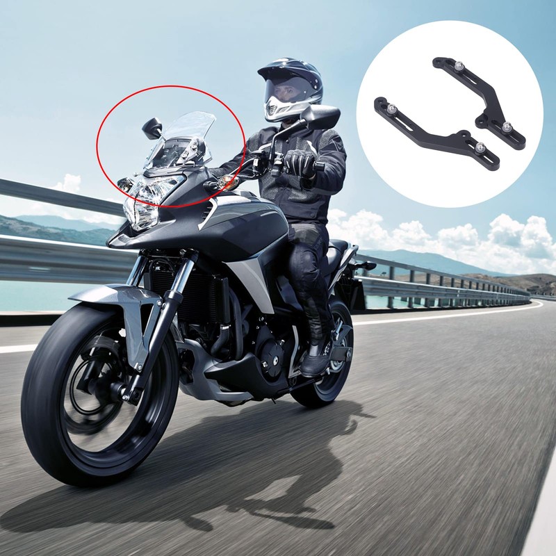 1 Pair Motorcycle Windshield Windscreen Adjusters Kit, CNC Aluminum Alloy