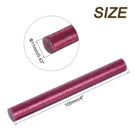 sourcing map 6pcs Mini Hot Glue Sticks for Glue Gun 11mm x 100mm Large Glue Sticks, Glitter Rose Red