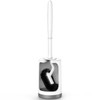 HAMITOR Toilet Bowl Brush Holder Set: Curved Design with Holder