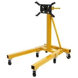 AOOCHU Engine Stand Auto Repair Rebuild Steel Engines Stand Folding Motor Vehicle Engine Block Stands W/ 6Universal Wheels for Engine Block Provides Support (2000Lbs Capacity) (Yellow)