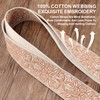 Nefelibata Banjo Strap 2" Wide Full Grain Leather Jacquard Embroidered