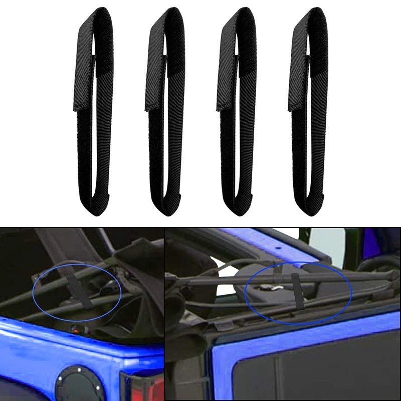 Soft Top Roof Tie Down Strap for Jeep Wrangler JK,Adjustable