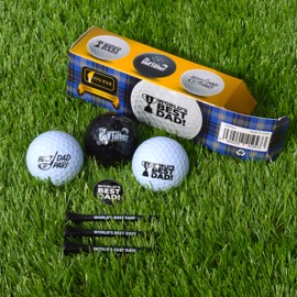 On Par Dad Golf Balls Gifts Pack - Includes Golf Tees, Ball Marker - Gag, Novelty Present - World's Best Dad, Golf Gifts for Men, Father's day gifts, Gifts for dad birthday gifts