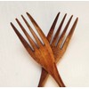 Set of 2 Forks Wooden Lightweight 7.4" Lacquered Dinner Forks