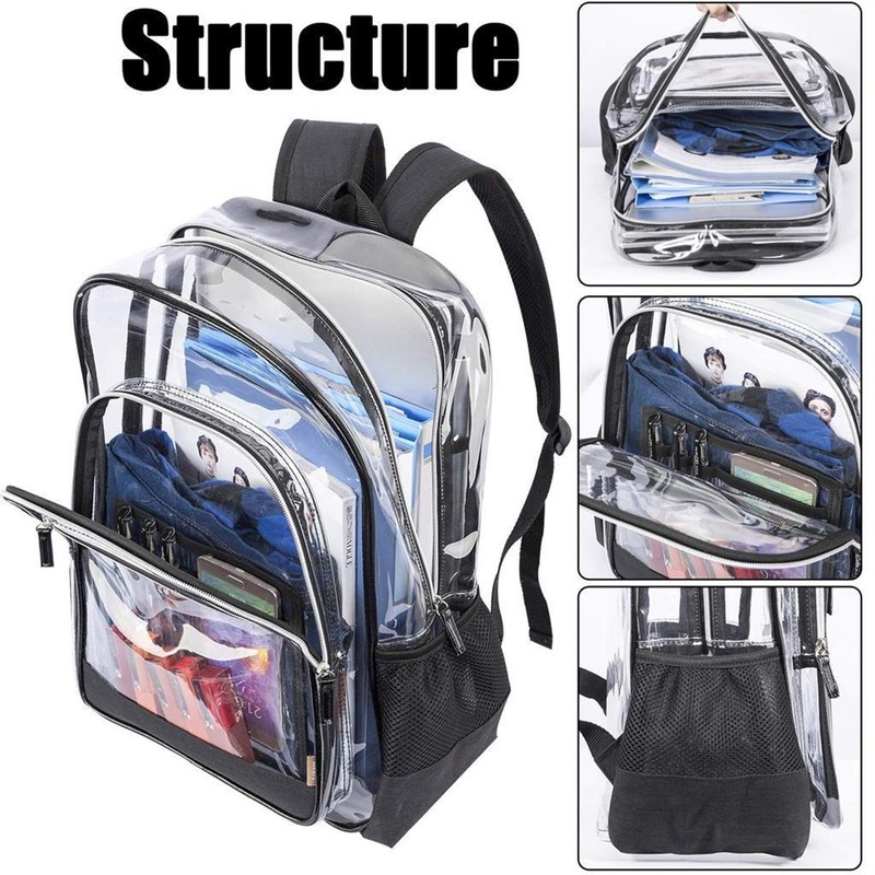 O-TBOST Clear Backpack for Women Transparent Heavy Duty Bookbag 15.6"