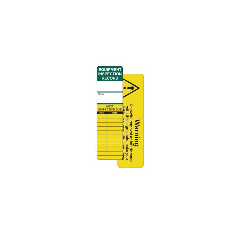 Equipment Inspection Tagging Insert Pack of 50 Ideal for Use
