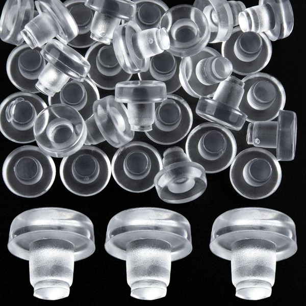SmallCat 30 PCS Cabinet Door Bumper with Stem, Clear Glass