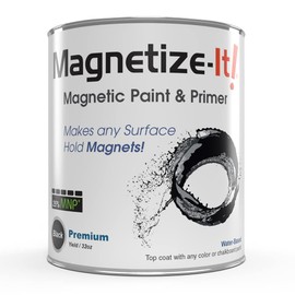 Magnetize-It! Magnetic Paint & Primer (Water Based) – Premium Yield 32oz (MIPYD-1554), Black