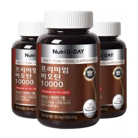 Nutri D Day Premium Biotin 10000 45g, 90 tablets x 3 Bottle