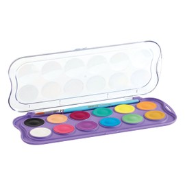 GIOTTO Aquarelli Candy Collection Watercolour Box with 12 Pastel Colours with Brush