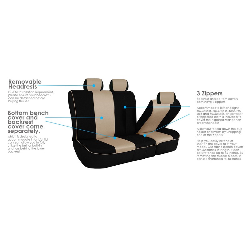 FH Group Car Seat Covers Three Row 8 Seater Cloth