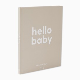 MORI Baby Premium Hello Baby Memory Book in Grey - Milestone Record Activity Journal for Newborns - Unisex Keepsake Diary with Personal Love Letter - One Size