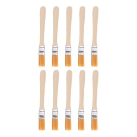 uxcell 0.5" Width Small Paint Brush Nylon Bristle with Wood Handle Painting Tool for Wall, Door, Cabinets, Furniture, Fences 10Pcs