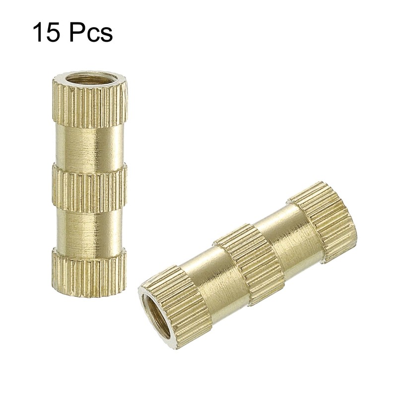 QUARKZMAN Knurled Insert Nuts, Pack of 15, M5 x 20