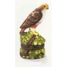 Red Tailed Hawk PHB Porcelain Hinged Box - Midwest of Cannon Falls