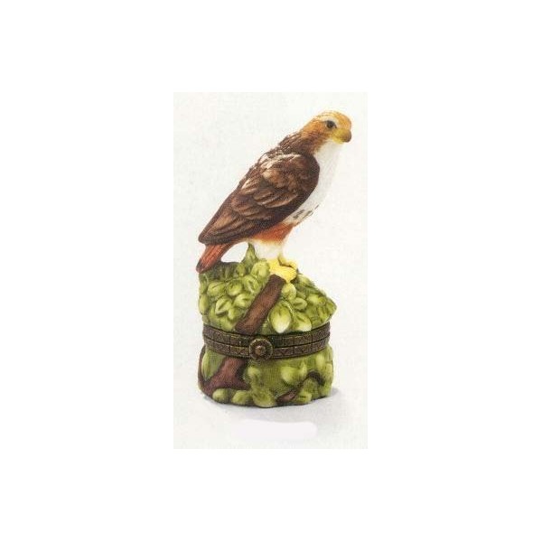 Red Tailed Hawk PHB Porcelain Hinged Box - Midwest of