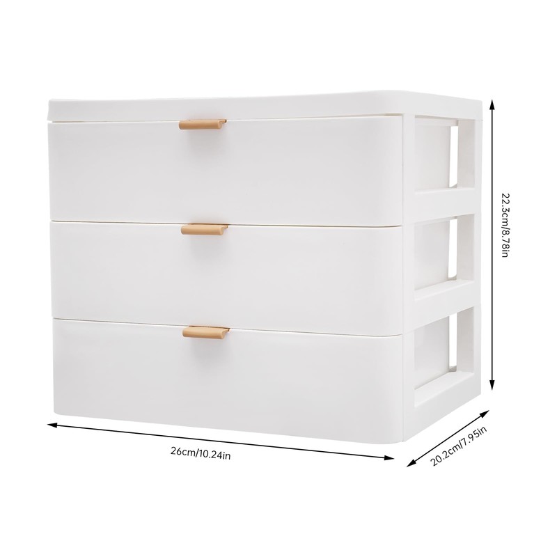 Drawer Box with 3 Closed Desk Storage Box Desk Organiser