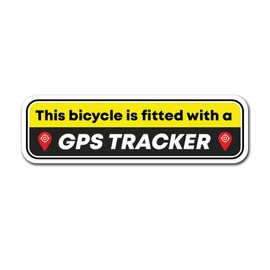 3 x Bike Fitted with GPS Tracker Vinyl Stickers - Bicycle Warning Notice Thief Deterrent Accessories Label Sticker - Size 85mm x 43mm #82167