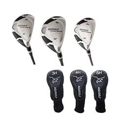 AGXGOLF Ladies Right Hand, Regular Length, Graphite Shaft Magnum XS #3, 4 & 5 Hybrid Utility Irons Set + Covers; USA Built