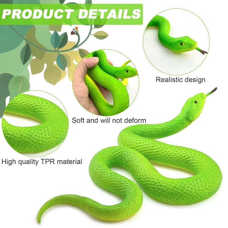 GZLCEU 3 Piece Rubber Snake Set, Simulation Snake Set Includes