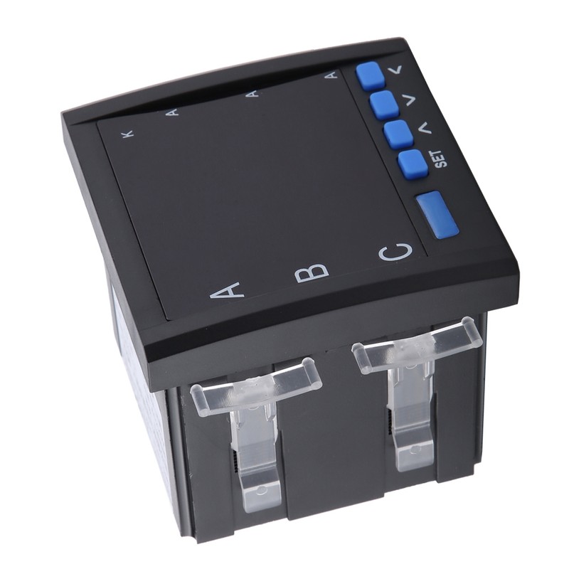 Digital Intelligent Display Three Phase Programmable AC Ammeter(Black)