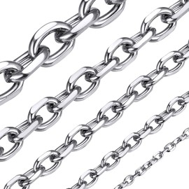 Rolo Cable Chain for Men Women 3mm 22 Inch Stainless Steel Link Chain Necklace