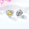 AOBOCO 925 Sterling Silver Heart Birthstone Stud Earrings for Women