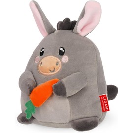 Legami - Super Soft Plush Plüsch, Donkey Thema, Mini Größe, mit personalisierbarer ID Karte, Steht alleine, 14x15x12 cm, Grey