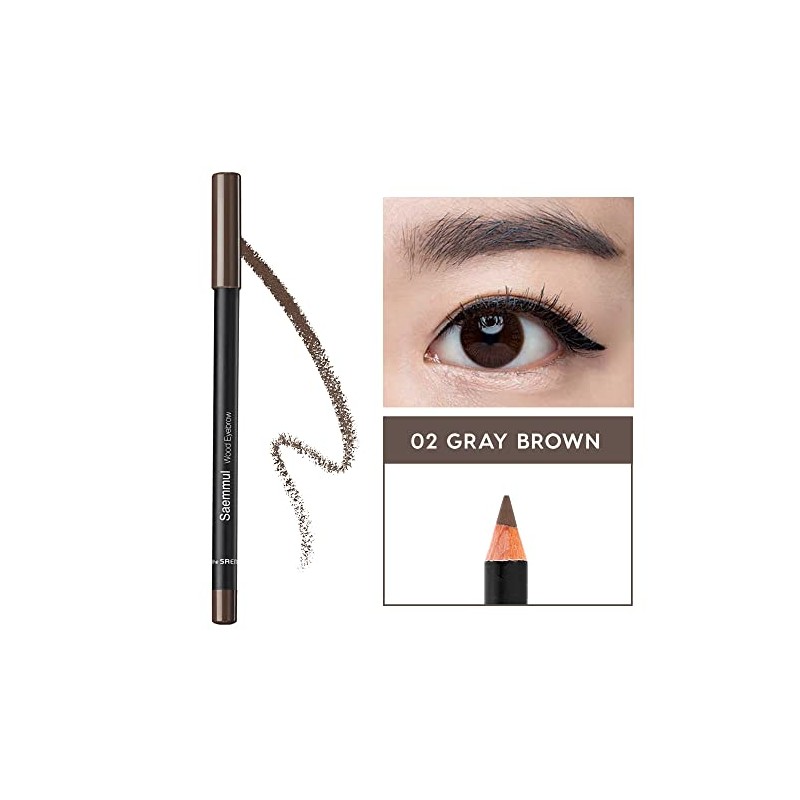 [The SAEM] Saemmul Wood Eyebrow Pencil 0.06oz, 02 Gray Brown