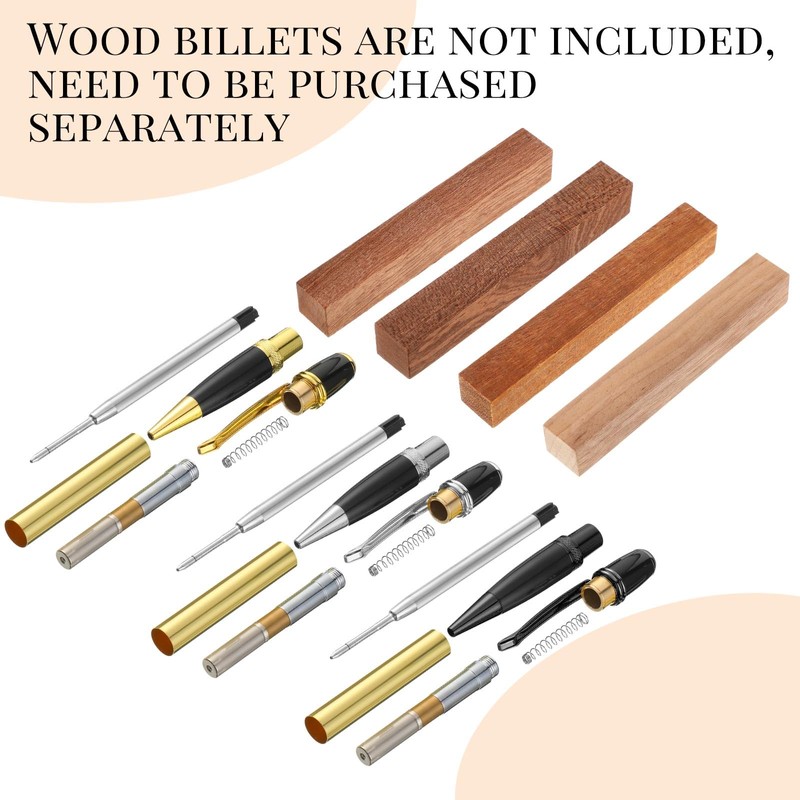 Colarr 12 Pack Woodturning Pen Kit Twist Ballpoint Pen Kit