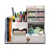 Desktop Organizer Wooden Bookshelf Pencil Holder Desk Large Capacity Office