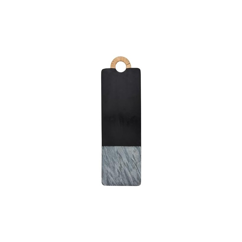 Mud Pie Black Wood Marble Board; 8" x 26"