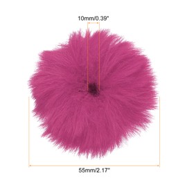 sourcing map Furry Microphone Windscreen 10mm x 55mm Mic Cover Windshield for Indoor Outdoor Microphone Rose Pink 6 Pack