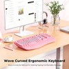 MEETION Wireless Ergonomic Keyboard with Wave Keys and Wrist Rest