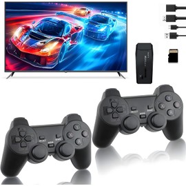 Wireless Retro Game Console, Plug and Play Video Game Stick 4K High Definition HDMI 10000+ Games, 2.4G Wireless Controllers, Game Console and Controller for TV