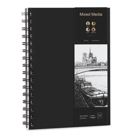 A5 Sketch Books, 200GSM Thick Paper Spiral Bound Sketchbook Hardback Sketch Pad for Drawing and Sketching 40 Sheets/80 Pages