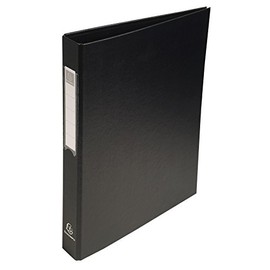 Exacompta - Ref 51381E - PP-Covered Ring Binder - Suitable for Storing A4 Documents, 4 Rings, 40mm Spine, Holds Up To 400 Sheets, Sturdy Cardboard - Black