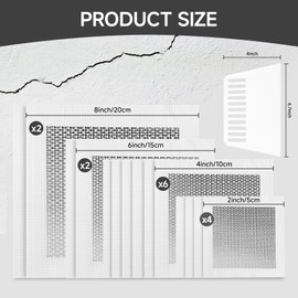 MOLLOR 19 PCS Wall Repair Patch Kit, Aluminum Drywall Repair Patch Kit for Small/Large Holes, 2/4/6/8 Inch Self-Adhesive Metal Wall Patches with Scraper Sandpapers Gloves, Quick Fix Plaster