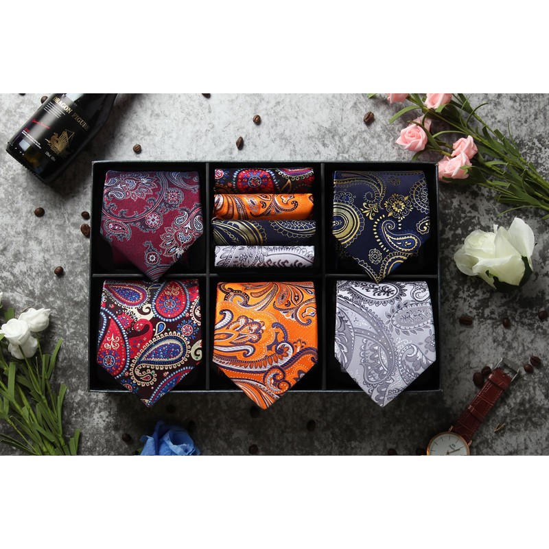 HISDERN TA5-01S Business Necktie, Square Set, 5 Pieces, Stylish, Gift