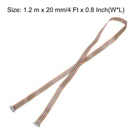 MECCANIXITY IDC Rainbow Wire Flat Ribbon Cable 2.54mm Pitch 16 Pin Connection Line FC Dual Female Gray Connector for DIY Experiment 3.3 Ft Length 1 Pcs