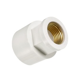 METALLIXITY PVC Hose Adapter, (1/2PT), Female Thread Brass Pipe Fitting Furniture Connector - for Water Supplies Build, DIY, Garden Shelf Greenhouse, White