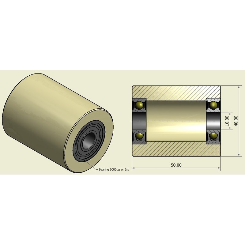 Set of 4 Castors with Ball Bearings, Nylon and Polyamide