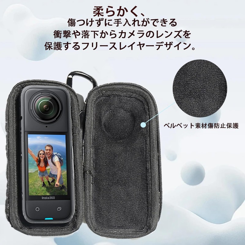 For Insta360 X4 Case, Storage Cover [BAOLINTX] Drop Prevention Carabiner