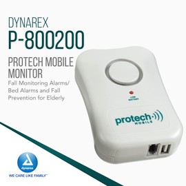 Dynarex Protech Mobile Monitor - Fall Monitoring Alarms/Bed Alarms and Fall Prevention for Elderly - Medical Bed, Chair Pressure Sensitive Alarm for Caregiver - Home Care, Hospital, Hospice Equipment