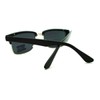 Classic Half Rim Clubmaster Rectangular Horned DJ Sunglasses - Black