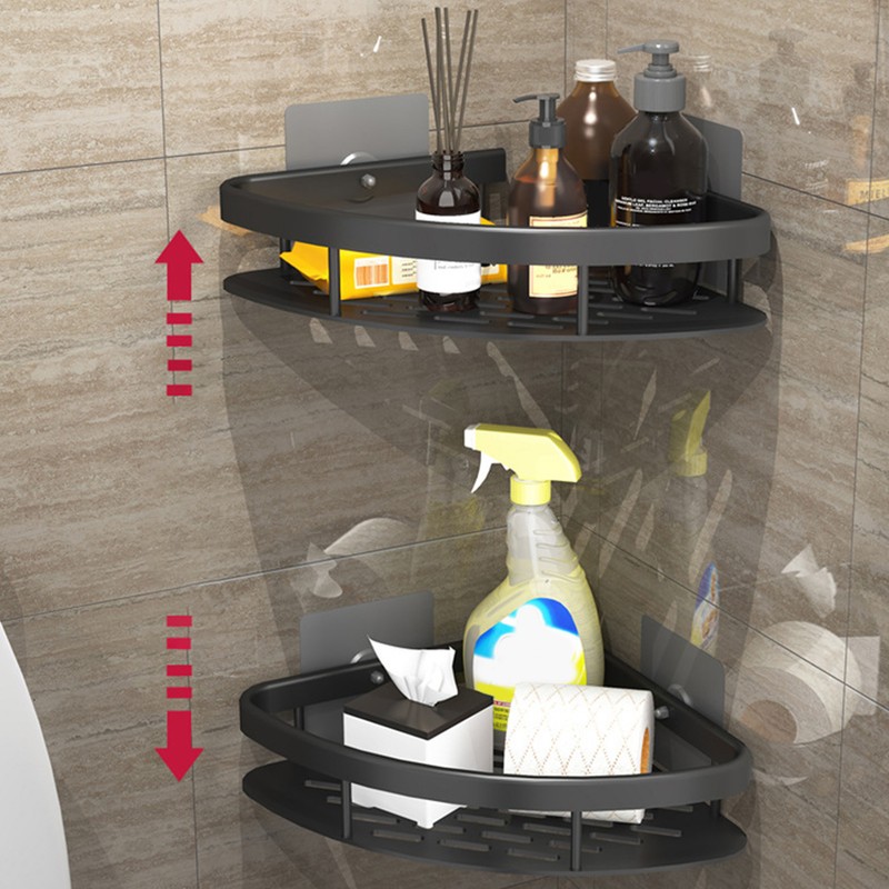 Triangular Shower Shelf Punch Free Rustproof Aluminum Shower Corner Shelf