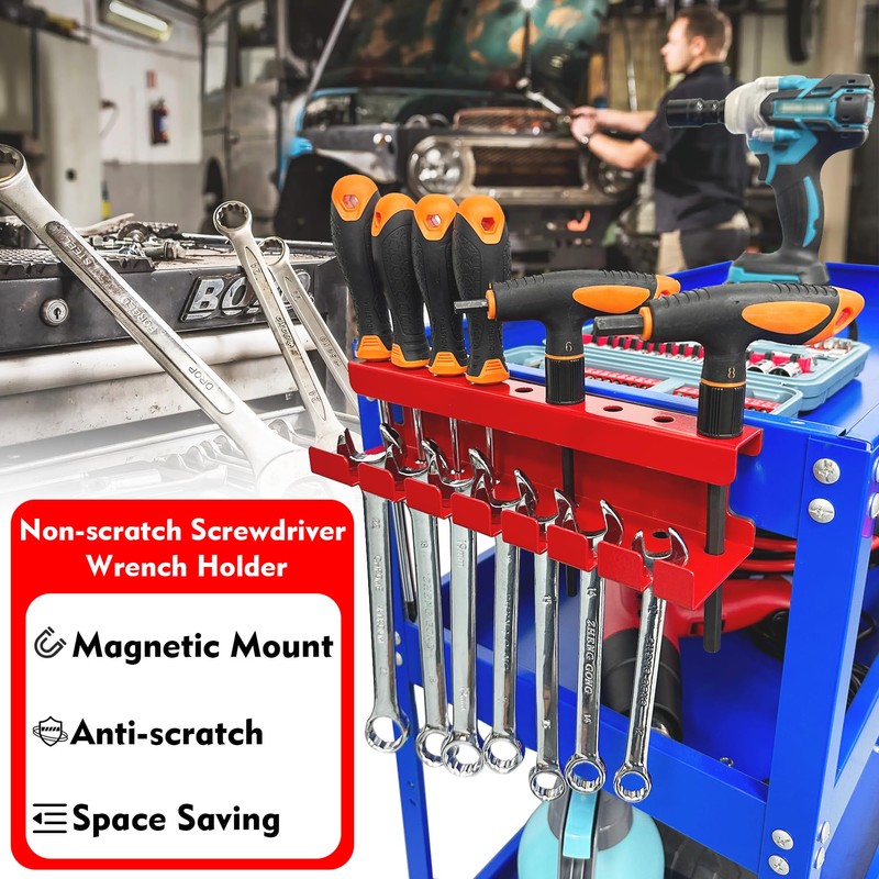 MUTUACTOR Magnetic Wrench Holder Heavy Duty,Anti-scratch Magnetic Mount Screwdriver Holders,
