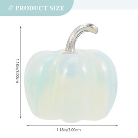 Crystal Glass Decorative Pumpkin: Hand Blown Pumpkin Figurine Crystal Ornament Pumpkin Table Centerpieces Fall Harvest Thanksgiving Decoration for Table Home White
