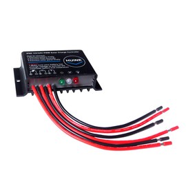 HUINE 10A PWM Solar Charge Controller Waterproof IP68 12V 24V Solar Panel Controller Regulator for RV Caravan Boat Solar Panels System (24 Hours Working Mode)