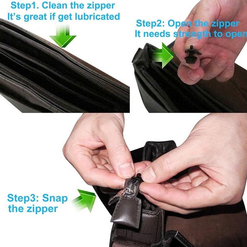 Replacement Zipper Pull - 12pcs, Black Universal Instant Fix Repair